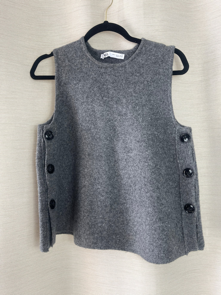 Zara Grey Sleeveless Tank - Small