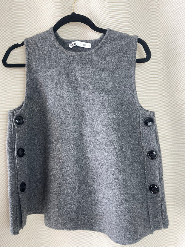 Zara Grey Sleeveless Tank - Small