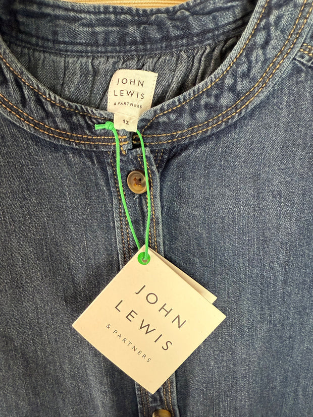 John Lewis Button Front Midi Dress - UK 12
