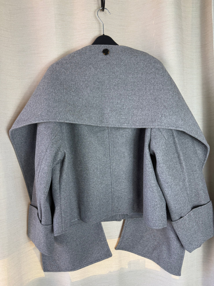 John Lewis grey wool scarf coat - Large