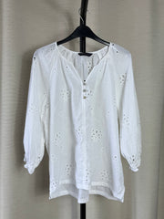 Marks and Spencer broderie anglaise white top - uk 16