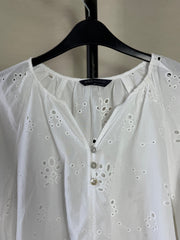 Marks and Spencer broderie anglaise white top - uk 16