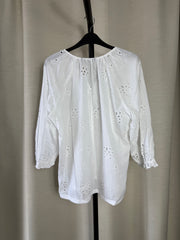 Marks and Spencer broderie anglaise white top - uk 16