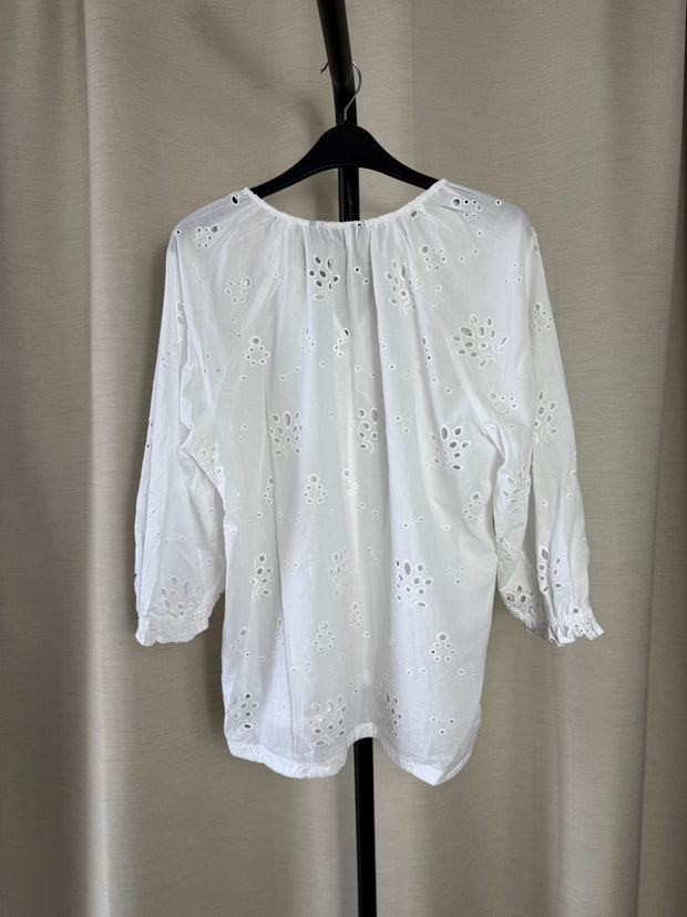 Marks and Spencer broderie anglaise white top - uk 16