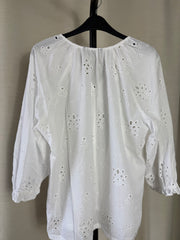 Marks and Spencer broderie anglaise white top - uk 16