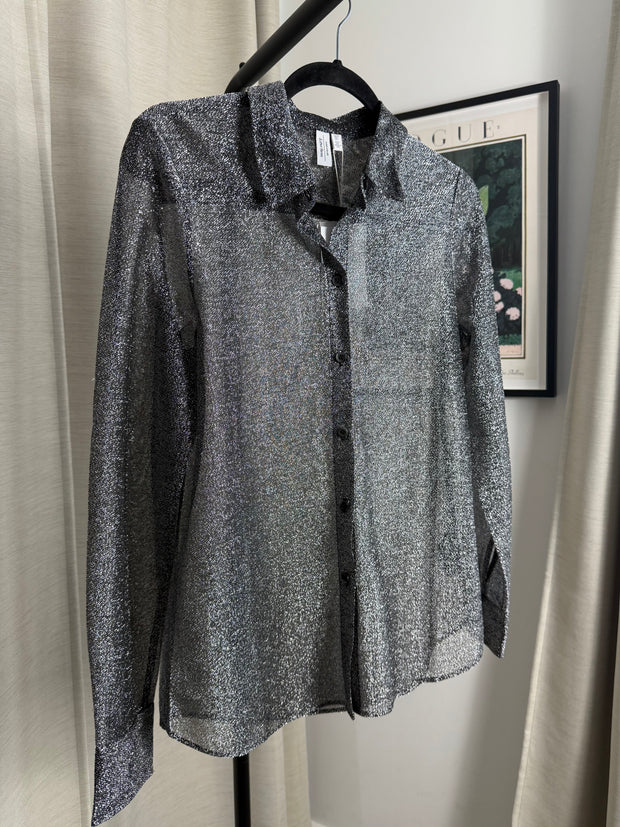 &Other Stories sheer metallic blouse - Size 10