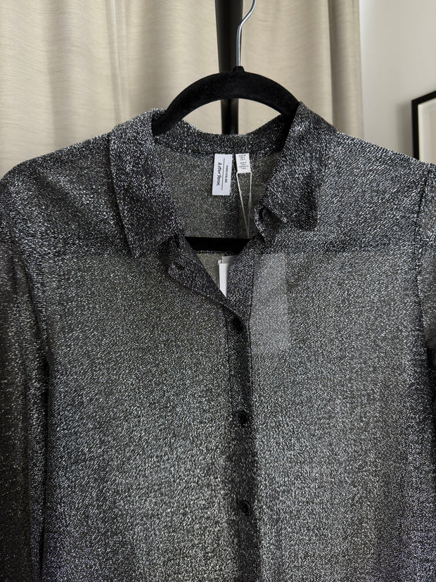 &Other Stories sheer metallic blouse - Size 10