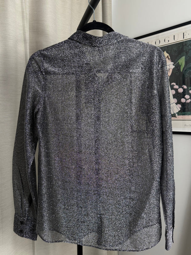 &Other Stories sheer metallic blouse - Size 10