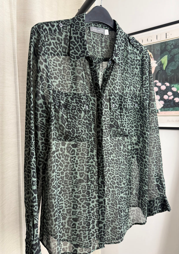 Mint Velvet Leopard Print Blouse - Size 10