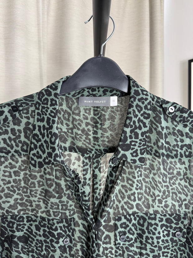 Mint Velvet Leopard Print Blouse - Size 10