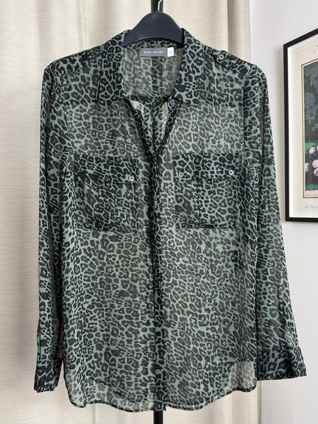 Mint Velvet Leopard Print Blouse - Size 10