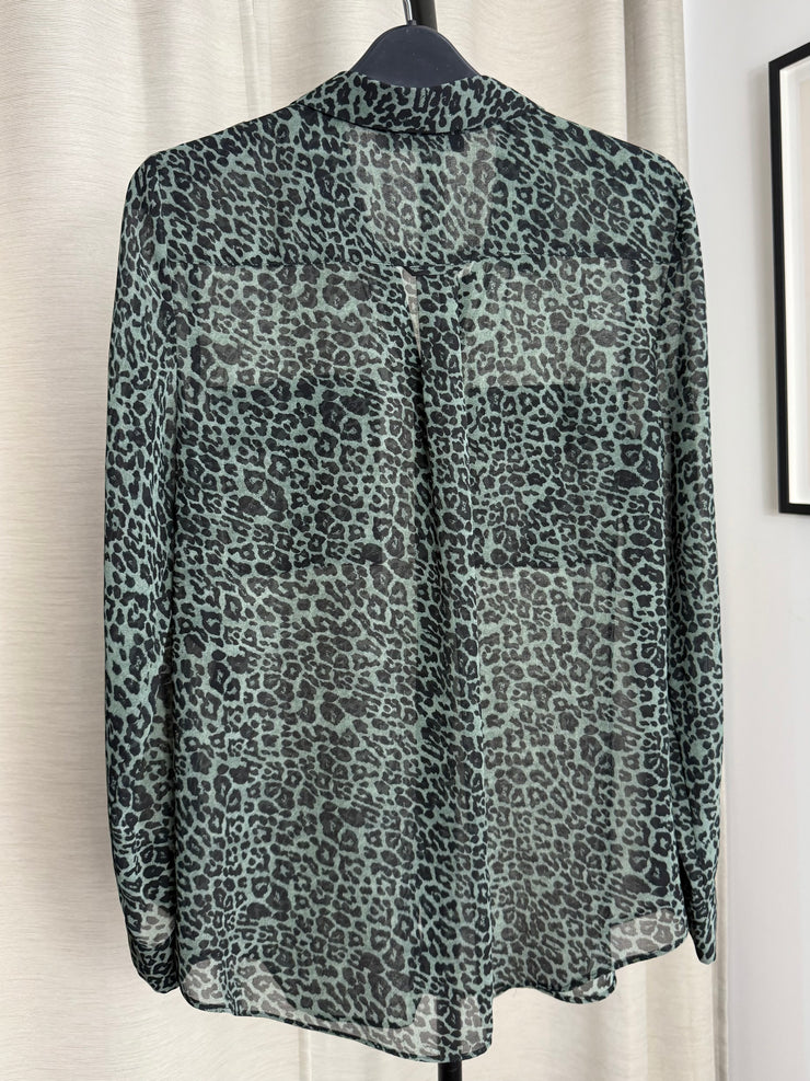 Mint Velvet Leopard Print Blouse - Size 10