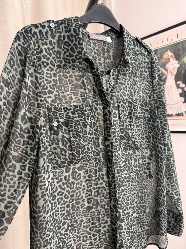 Mint Velvet Leopard Print Blouse - Size 10