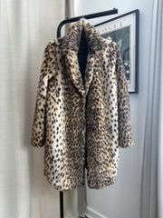 Dorothy Perkins Faux Fur Leopard Print Coat - UK 16