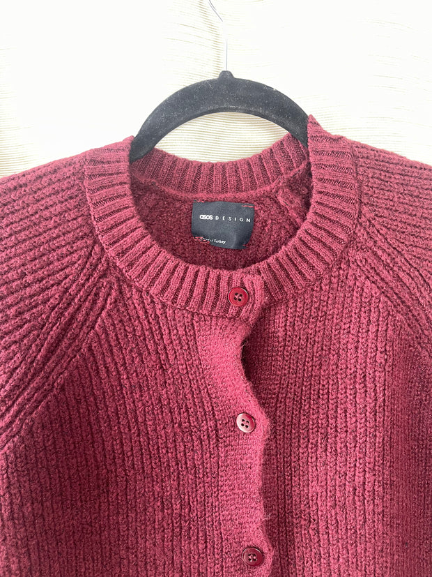 ASOS Burgundy Cardigan - UK 8-10