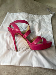 Jimmy Choo Pink Croc Leather Sandal - UK 4.5 (37.5)