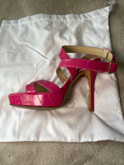 Jimmy Choo Pink Croc Leather Sandal - UK 4.5 (37.5)