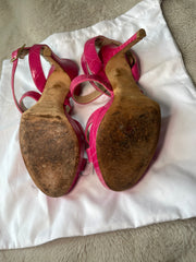 Jimmy Choo Pink Croc Leather Sandal - UK 4.5 (37.5)