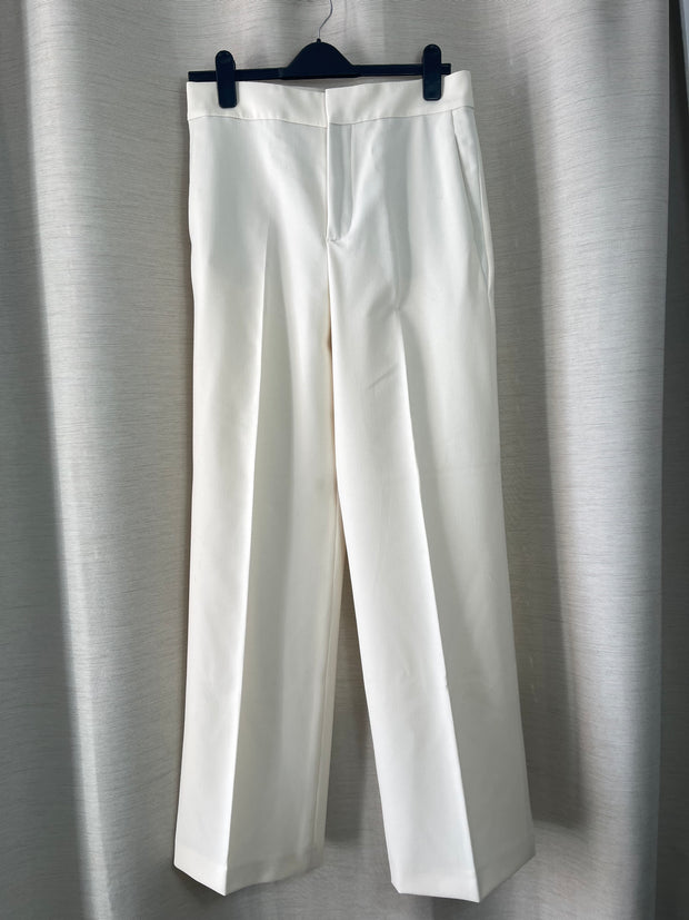 Zara butter yellow ecru straight trousers - Medium