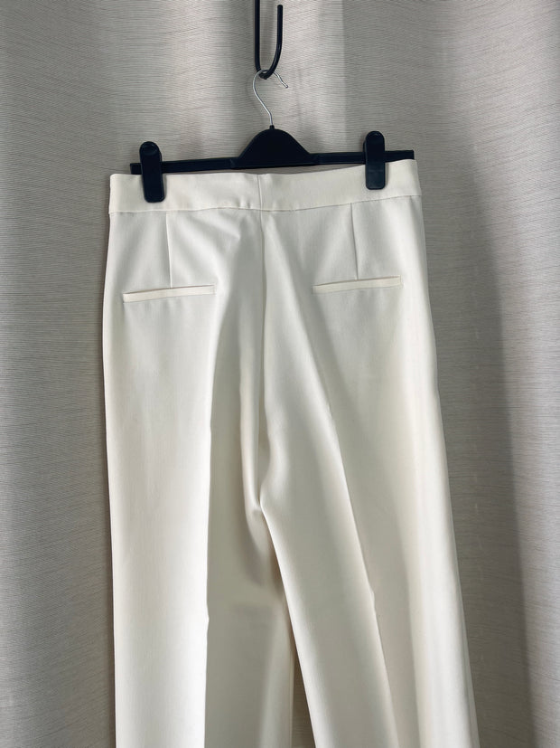 Zara butter yellow ecru straight trousers - Medium
