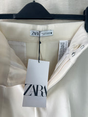 Zara butter yellow ecru straight trousers - Medium
