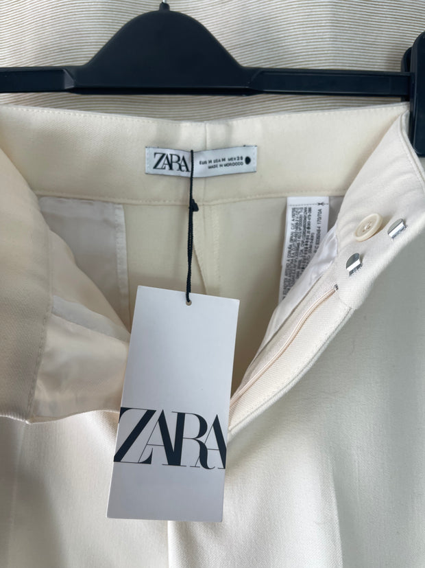 Zara butter yellow ecru straight trousers - Medium
