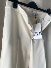 Zara butter yellow ecru straight trousers - Medium