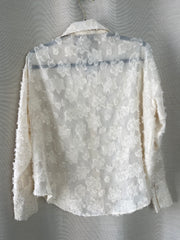 Zara floral design semi-sheer shirt - Medium